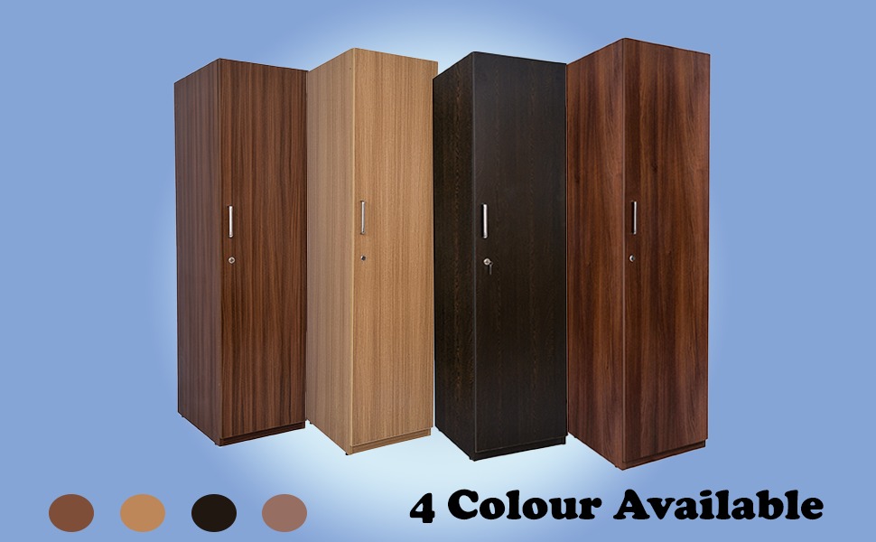 EZYWUD Leo 450 Engineered Wood Classic Planked Walnut Single Door
