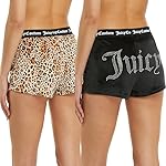 Juicy Couture Velvet Fleece Cheetah Leopard Animal Print 2 Pack Short Set
