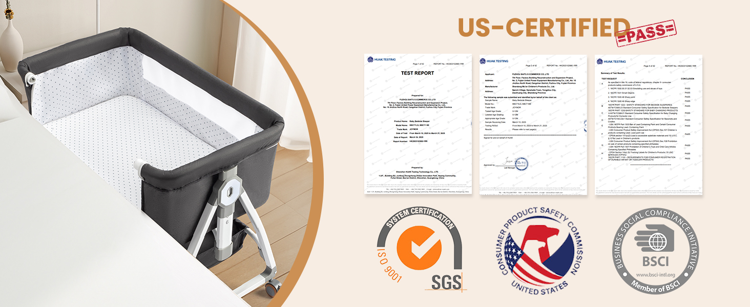bassinet for baby pass the ASTM test