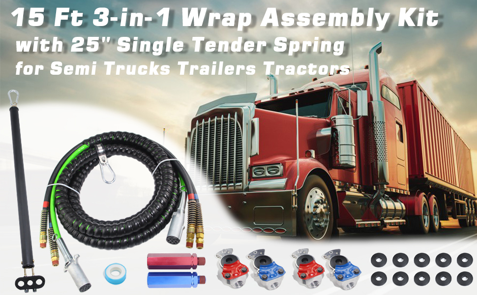 GREPSPUD Kit de líneas de aire 3 en 1 para camión de 15