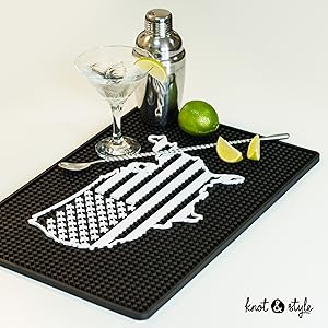 Bar mat with USA flag, rubber bar mat, counter bar spill mat, bar accessory beer gift