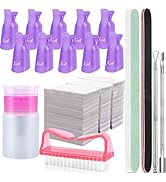 Nail Polish Gel Remover Tools Kit with Nail Clips Purple