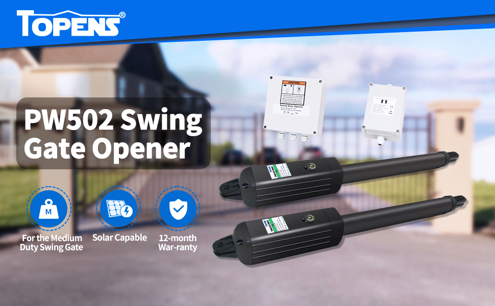 TOPENS PW502 Automatic Gate Opener for Medium Duty Dual