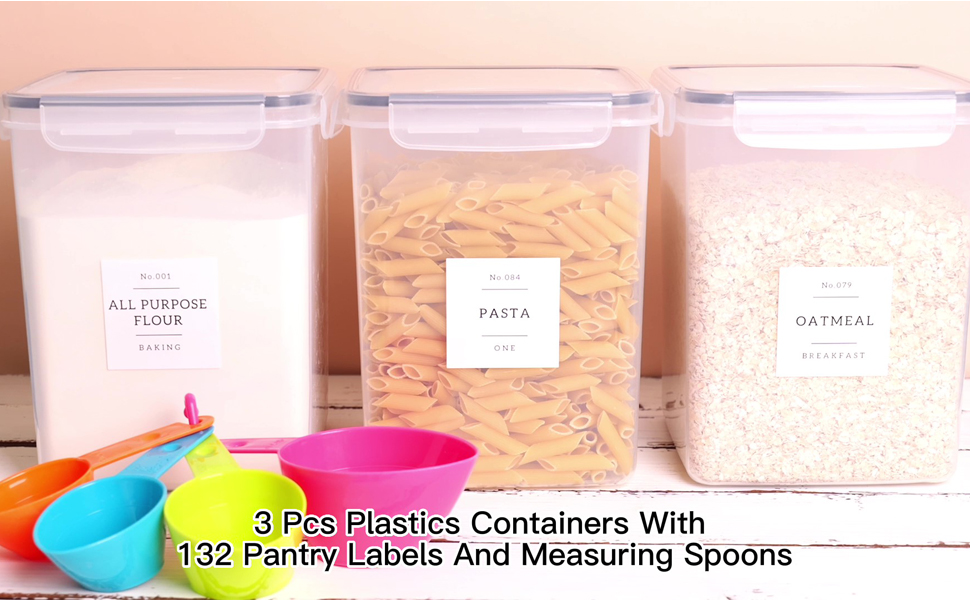 CZHQSMZ 3 Pcs Flour and Sugar Containers Airtight with 132