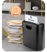 Paper Shredder, 110V 6-Sheet Strip Cut Straight Cut Home Paper Shredders Credit Card Office Shred...
