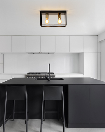 black ceiling light