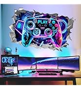 wondever 3D Game Wall Decals Gamer Controller Gaming Peel and Stick Wall Art Stickers for Playroo...