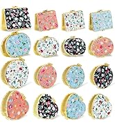 32 Pcs Compact Mirror Bulk for Purse, Portable Elegant Mini Flower Pocket Mirror, Folding Floral ...