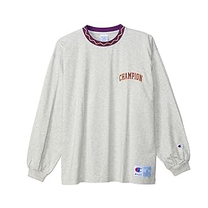 Amazon | [チャンピオン] ロングTシャツ 長袖 丸首 綿100