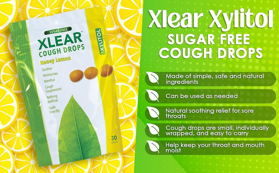 Xlear Xylitol Sugar Free Cough Drops for Adults and Kids