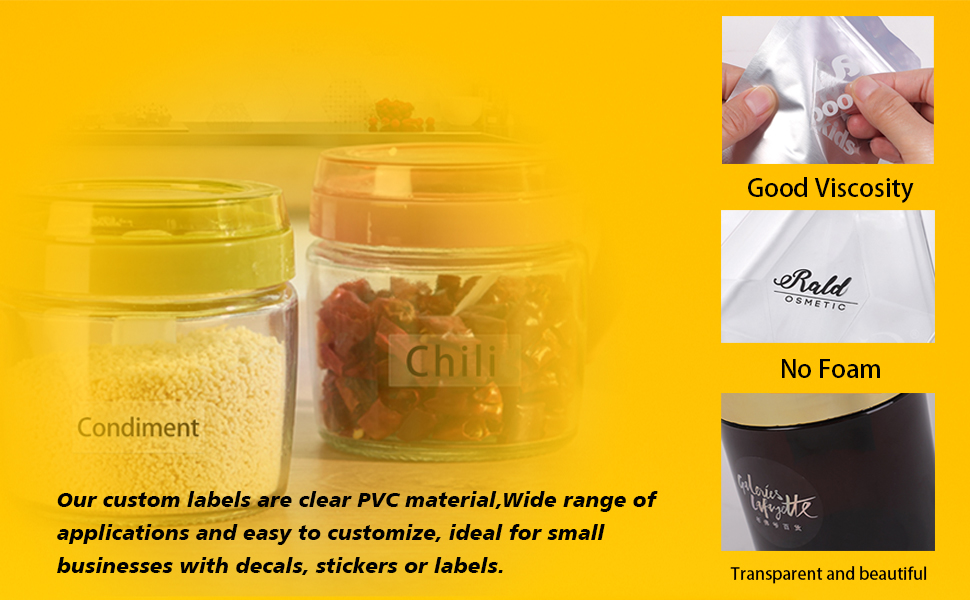 QKDS&WSRY Custom Stickers Transparent Waterproof Sticker Personalized Text Image Photo Clear