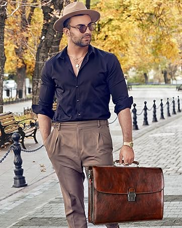 leather briefcase men