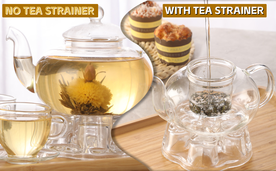 glass teapot with infuser