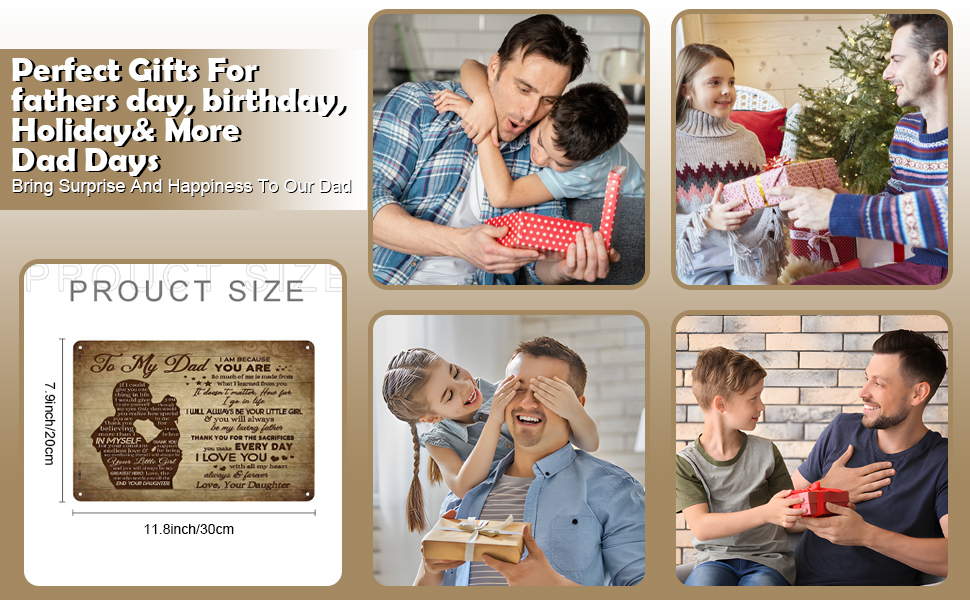 To My Dad Tin Sign Gift