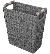 Coeusy Wicker Trash Can,Wicker Waste Basket for Bathroom,Waterproof Bathroom Garbage Can,6 Gallon...