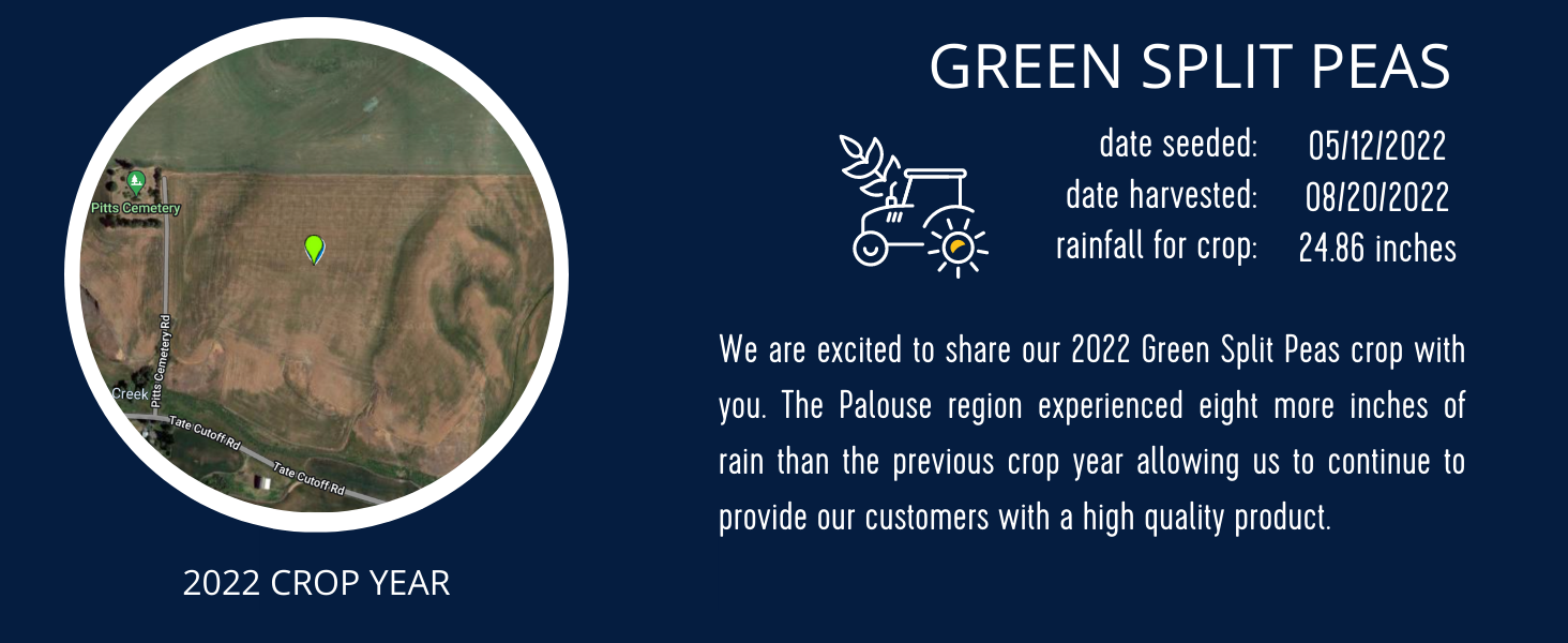 Green Split Peas Family Farmed in Washington State 100 Desiccant Free 3 lbs