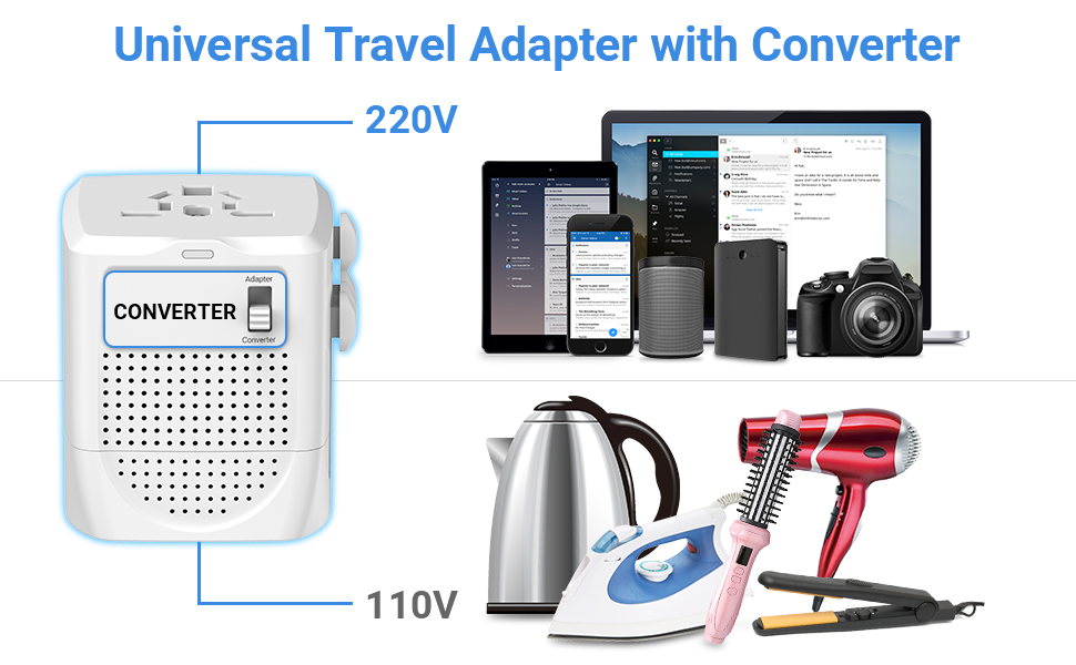 International Plug Adapter Voltage Converter Step Down