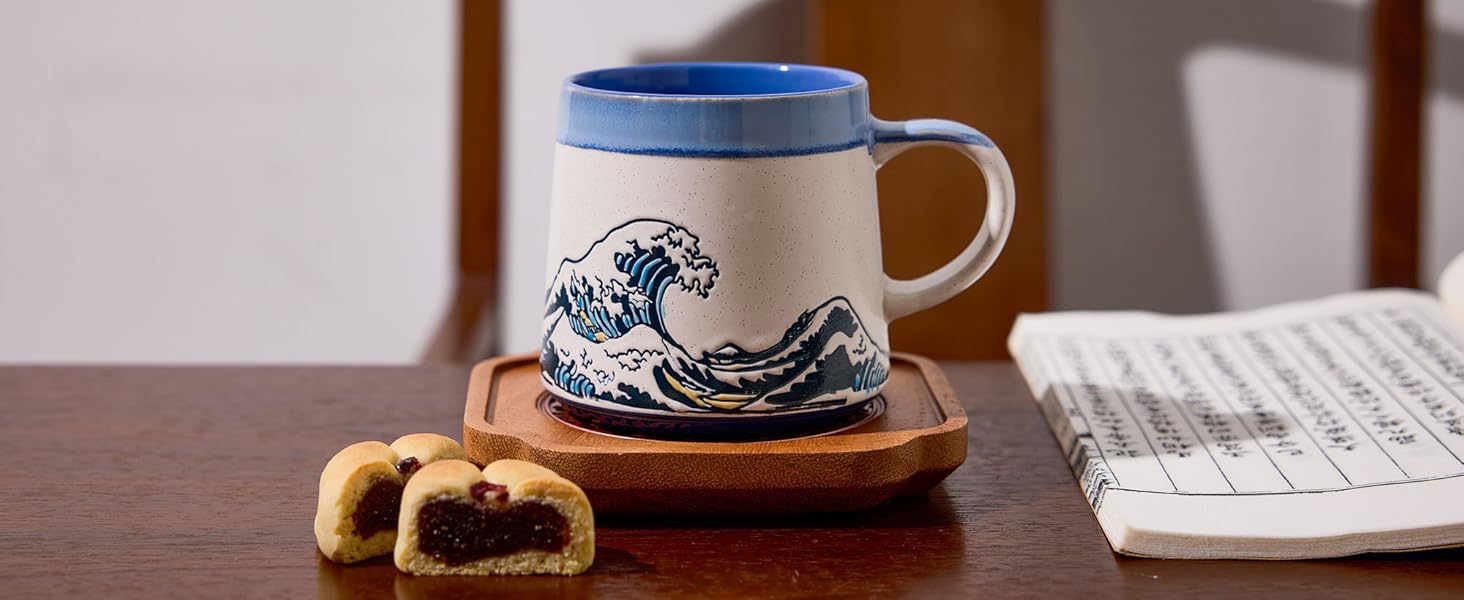 Bicetto, Header, Japanese mug, ukiyo-e, coffee mug, ceramic coffee mug, tea mug