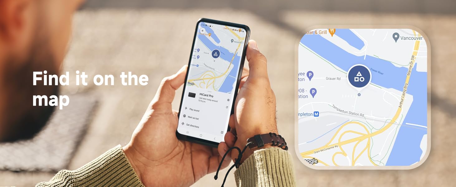 MiCard Wallet Finder for Android, Google Certified Wallet Tracker Card, Bluetooth Item Locator