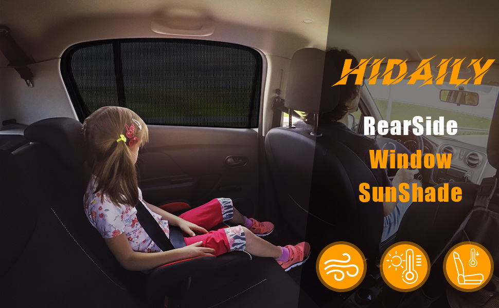 Car Window Shade, 2 Pack Rear Side Window Car Sun Shade, Car Window