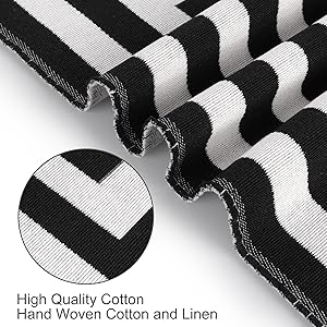 Black and White Striped Area Rug