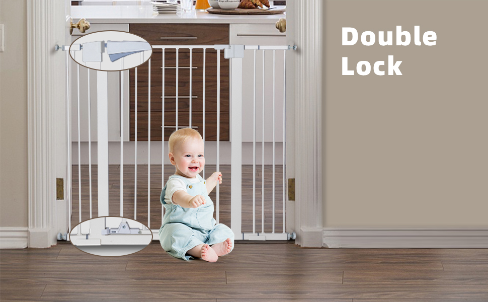 Blety 36" Extra Tall Baby Gate for Stairs 29.7"46" with