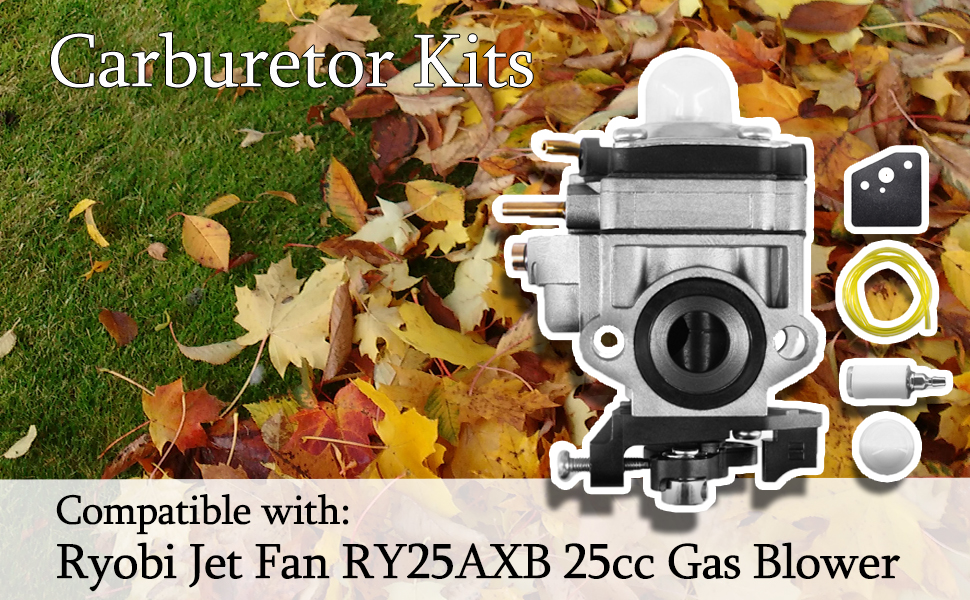 Carburetor Kits Fits for Ryobi Jet Fan RY25AXB 25cc Gas