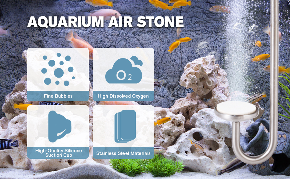 ZRDR Aquarium Oxygen Diffuser, 304 Stainless Steel Fish