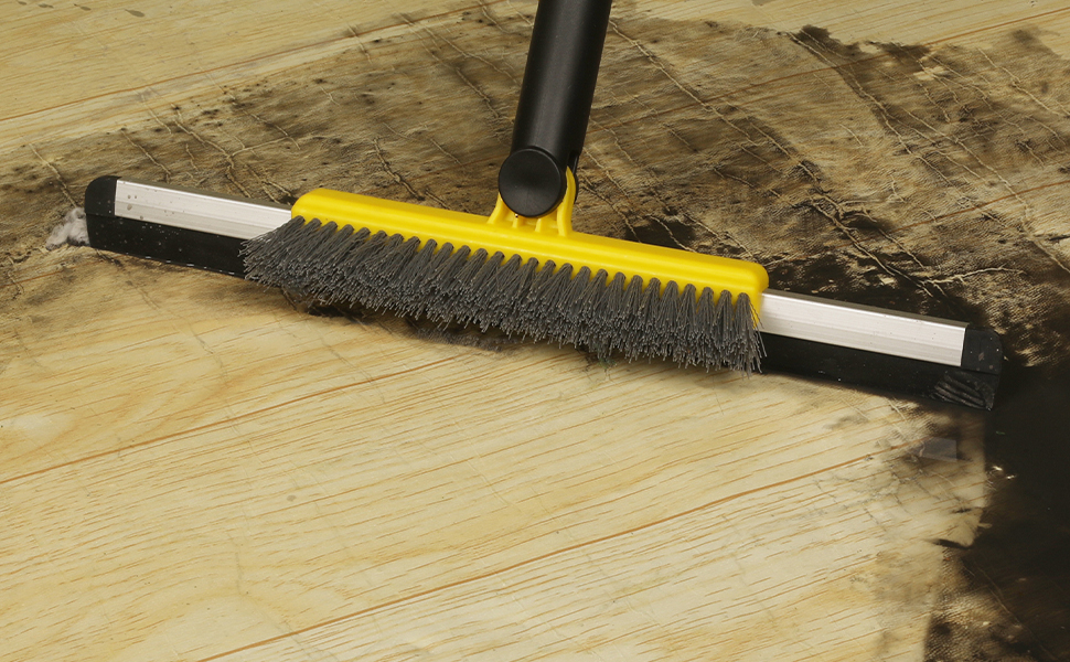 CHANHOO Floor Squeegee Scrubber with Grout Brush,54 inches