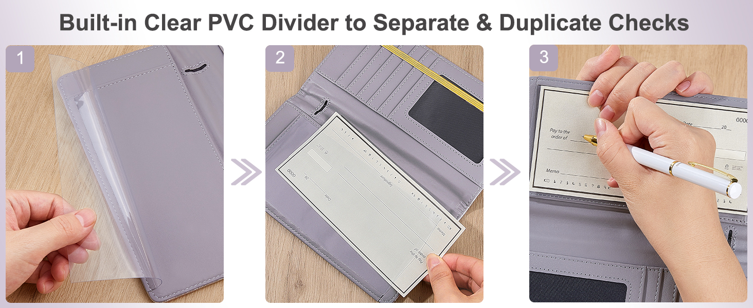 MHJY Checkbook Covers for Personal Checkbook, RFID Blocking