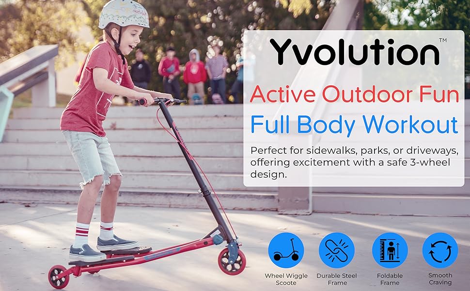 Yvolution Y Fliker Air A3 Kids Drifting Scooter | Swing