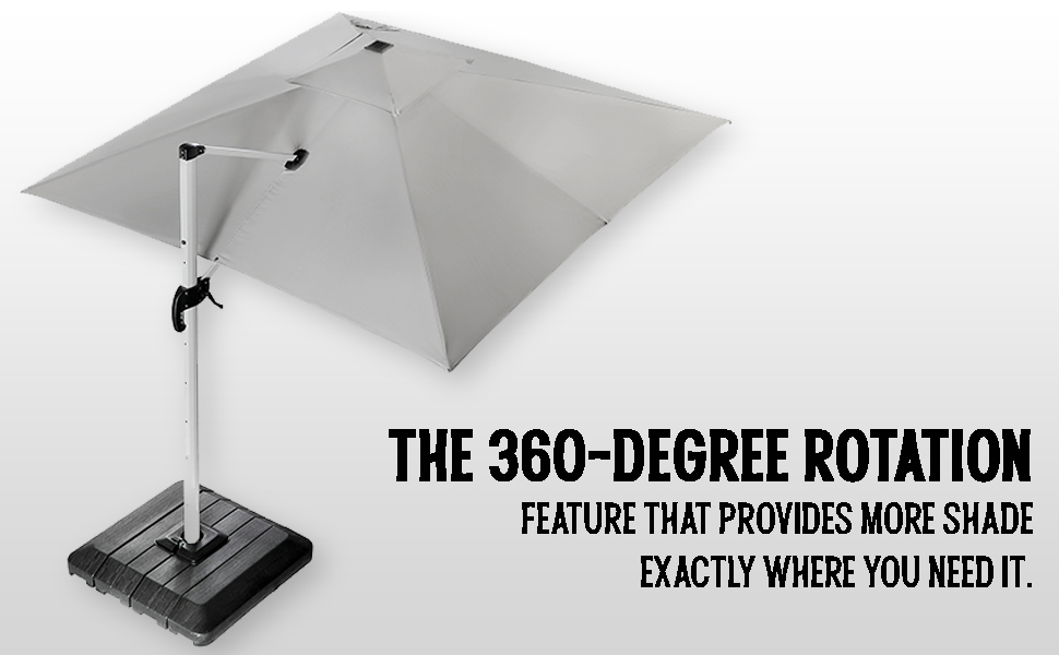 ZUPERIA Cantilever Patio Umbrella (10x10 ft, Beige) Double