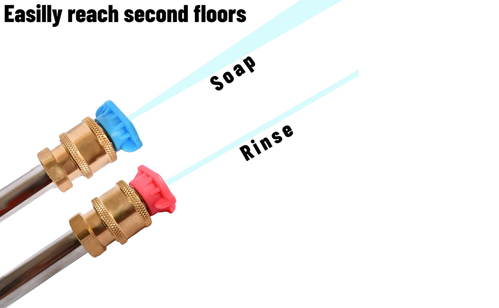 Second Story Pressure Washer Spray Nozzle Tips for Power