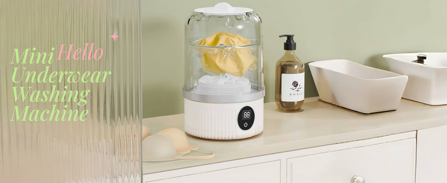 Portable Mini Washing Machine for Underwear, Socks, Baby Clothes – Rechargeable Cordless Compact Washer for Small Loads, Travel & Dorm Use – USB Charging Laundry Machine for Home, Apartment, RV 12 1