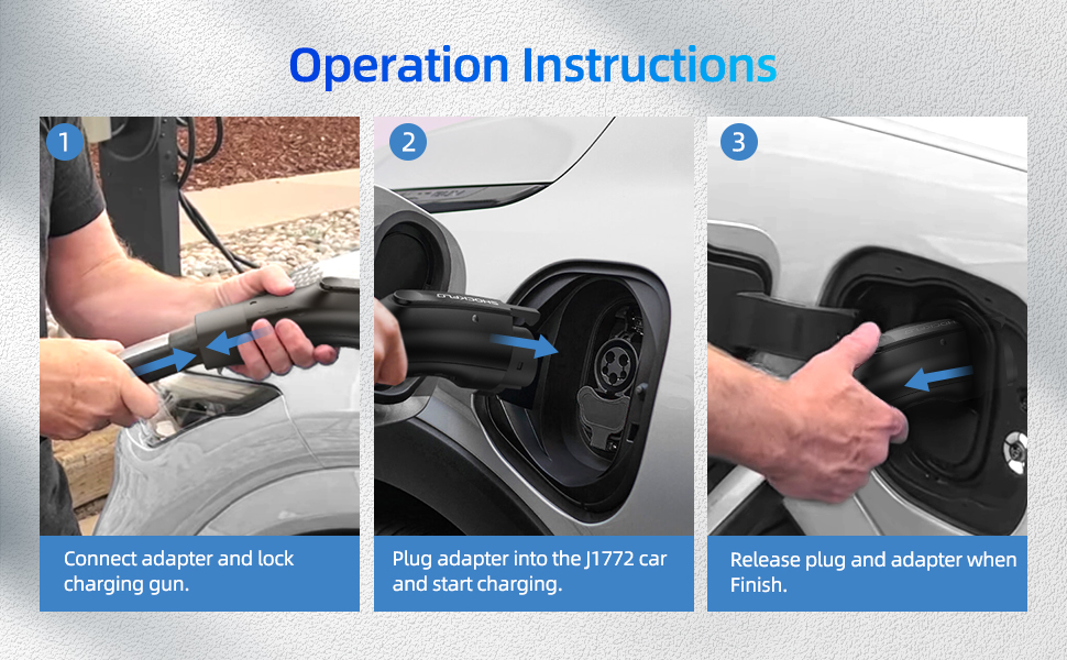 ShockFlo J1772 EVs Adapter, Tesla to J1772 Adapter, Max 48A