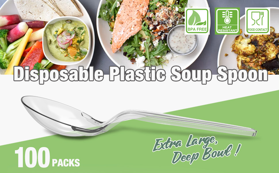 disposable plastic soup spoons