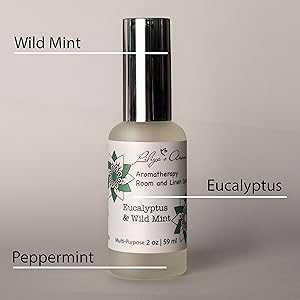 Eucalyptus essential, natural air fragrance, fabric freshener, mint spray