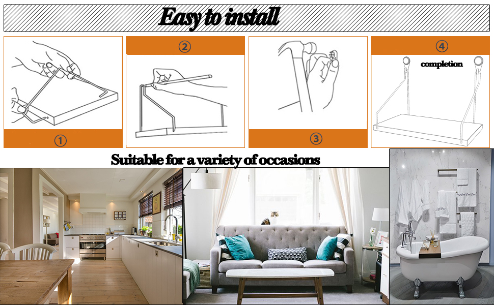 Small Floating Shelves for wall,hanging shelves 30cm,with 3