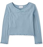 The Children's Place Girls' Basic Long Sleeve V-Neck Knit Shirts