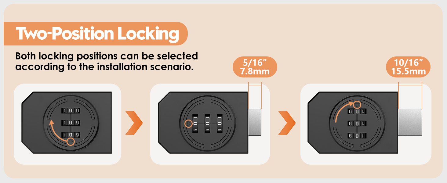 Mixizigoz Adhesive Combination Lock Latch, Keyless Drawer Lock