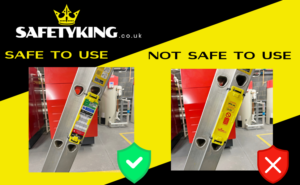 SAFETYKING® Ladder Tags 5 Inserts Safety Ladder Inspection Tags with Cable Ties Complete