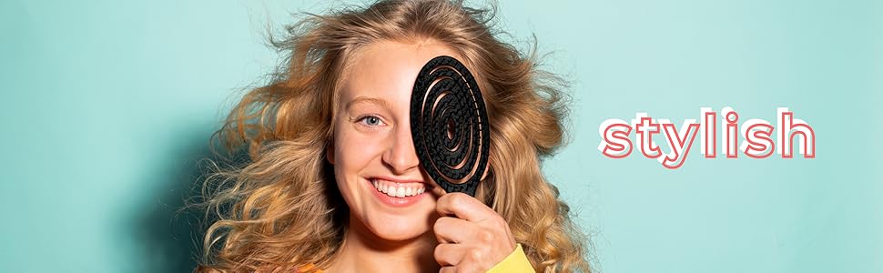 organic hairbrush  - detangling brush without tugging for curls, long hair & wet hair