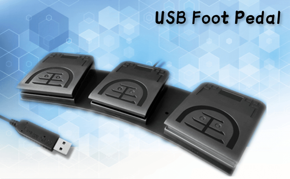GOWENIC PC USB Triple Foot Switch Pedal, USB Triple Foot