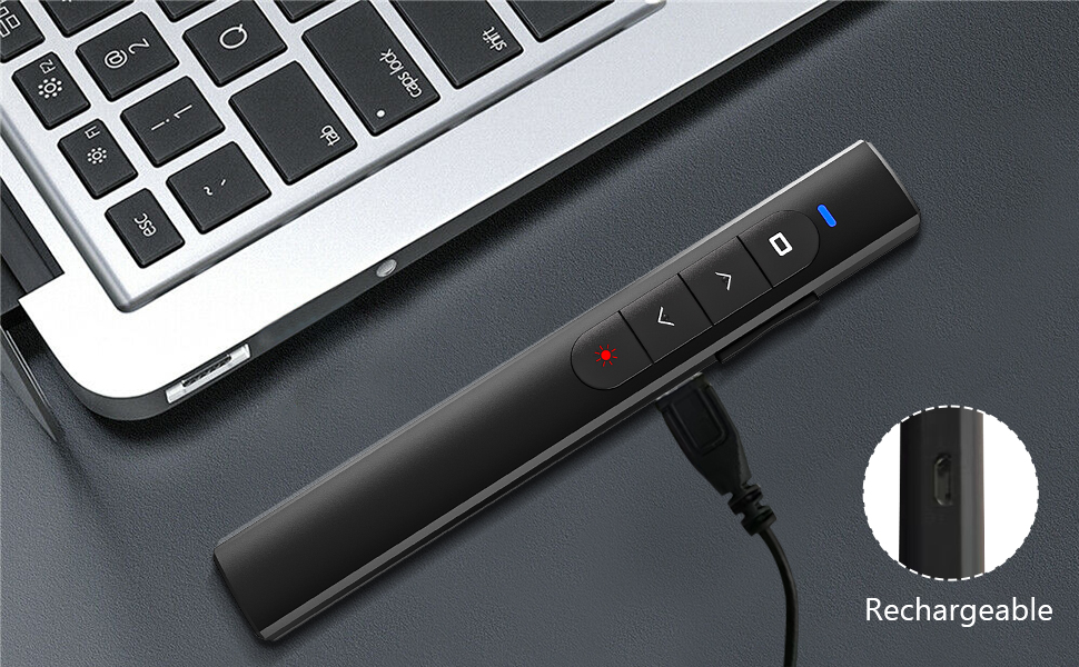 slide clicker with laser pointer for presentations