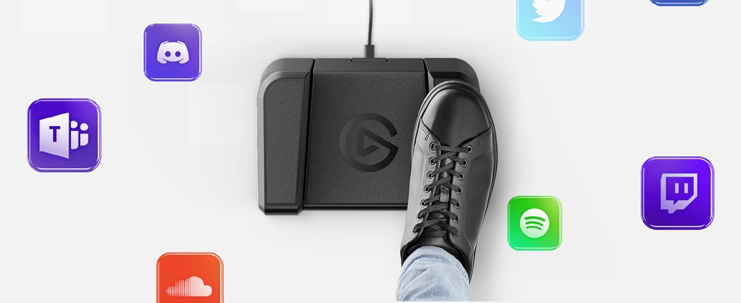 Foot Streaming Discord Elgato Stream Deck Pedal – Freihand-Studio-Controller, 3 Makro-Fußpedale,  Auslösen von Aktionen in Apps und Software wie OBS, Twitch, YouTube und  Anderen, für Mac und PC, 20GBF9901, Schwarz: Amazon.de: Musikinstrumente &  DJ-Equipment