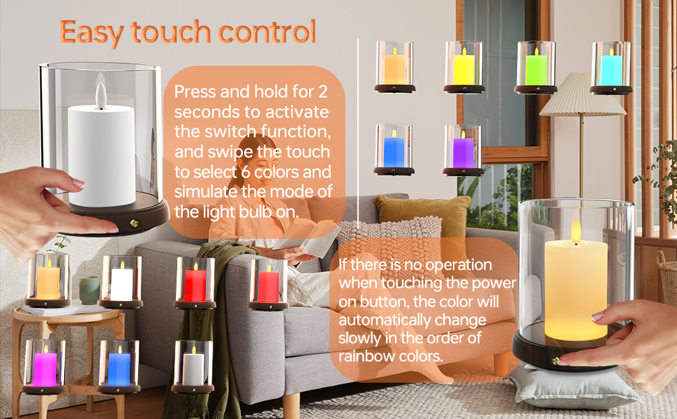 Flameless Candles, 6" x 5"Battery Operated Candles,Glowing