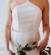 Yanstar Handmade Crystal Rhinestone Wedding Bridal Belts With Ribbons For Bridal Dress