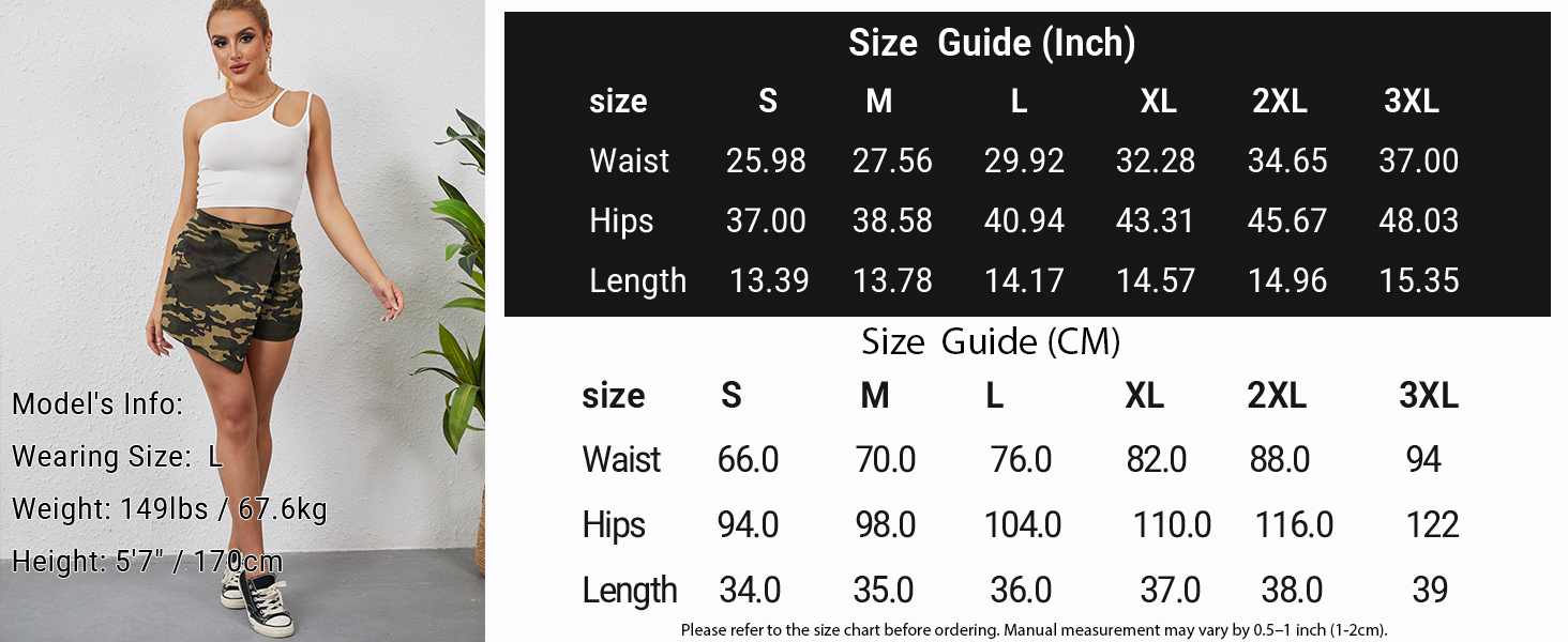 women camouflage shorts