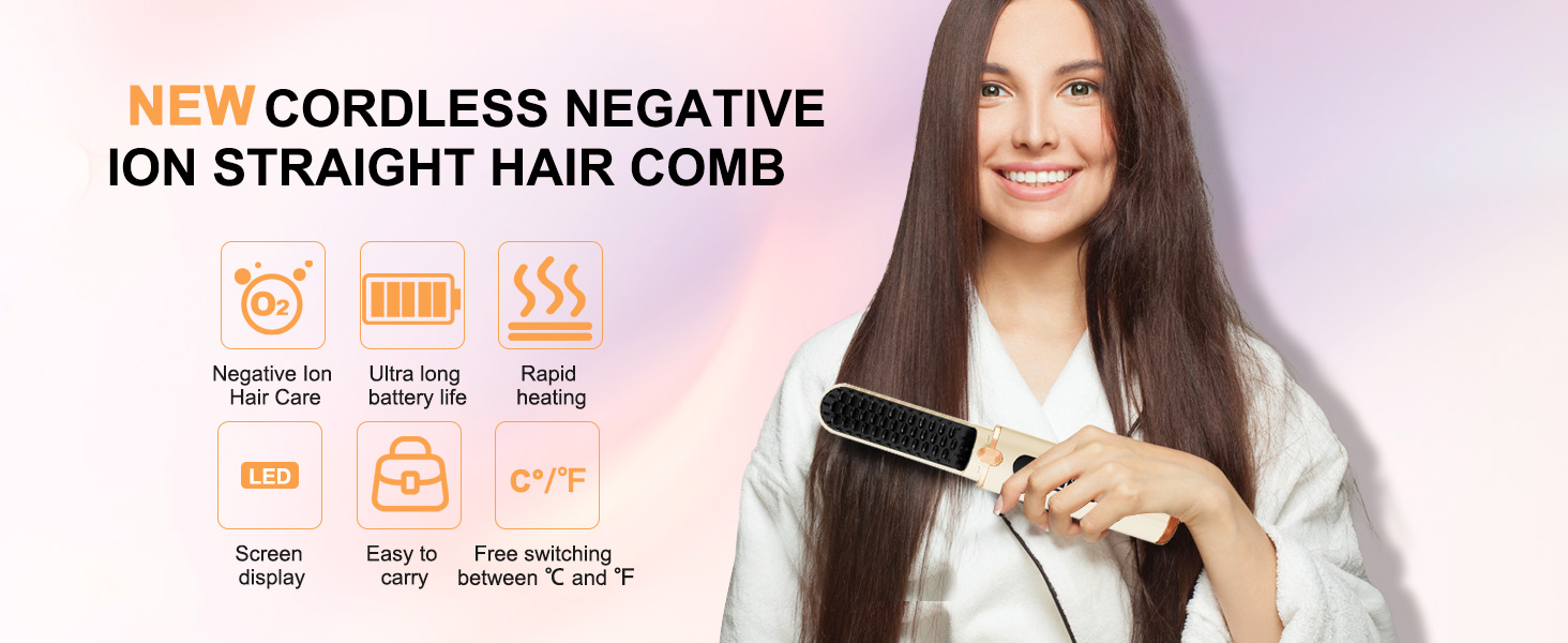 Cordless Hair Straightener Comb