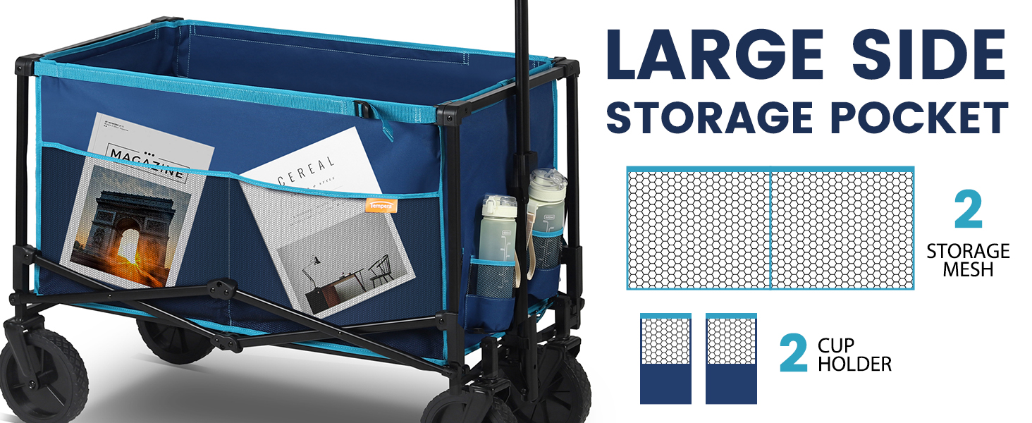 Tempera Collapsible Foldable Wagon with 220lbs Weight